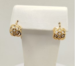 Сережки з червоного золота зі вставками. Арт. №2500000135
